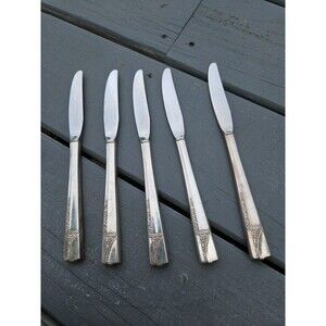 Oneida Nobility Plate CAPRICE 1937 Silverplate 5-‎ Dinner Knives Dinnerware